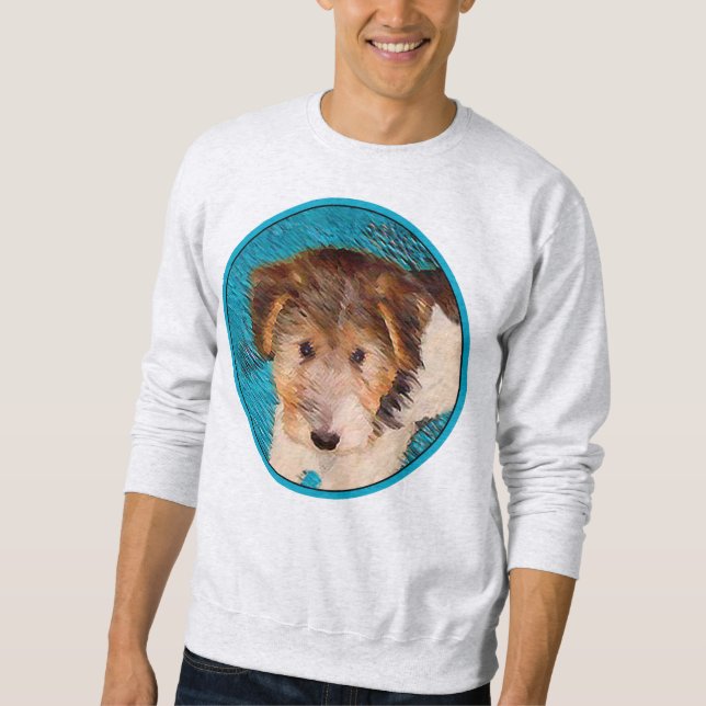 Sweatshirt Peinture de chiot Terrier Fox - Art de chien origi (Devant)