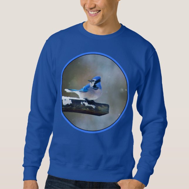 Sweatshirt Peinture de Geai Bleu - Art Original d'Oiseau (Devant)