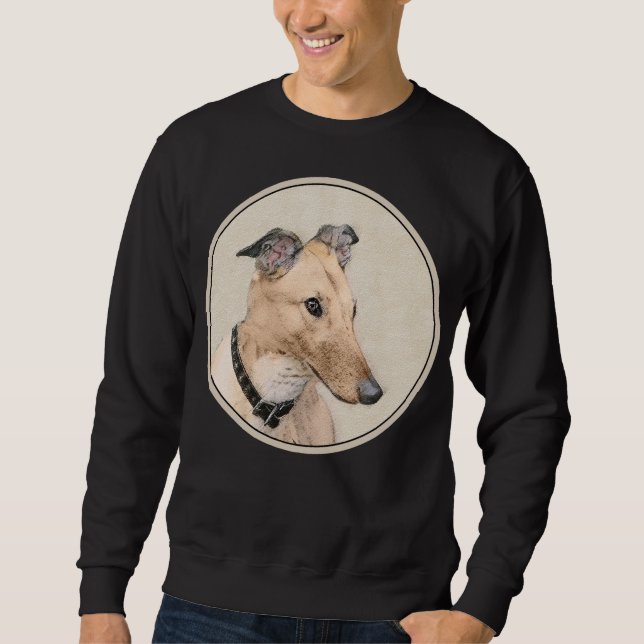 Sweatshirt Peinture de Greyhound - Joli Art Original de Chien (Devant)