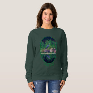 Sweatshirt Peinture de nature de Héron Bleu Personnalisée