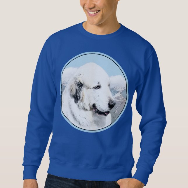 Sweatshirt Peinture des Pyrénées - Art original du chien (Devant)