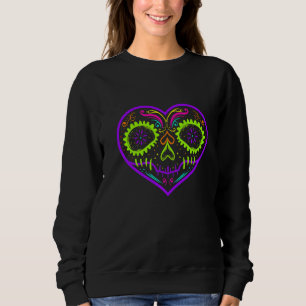 Sweatshirt Peinture En Forme De Coeur Du Crâne De Sucre Pour