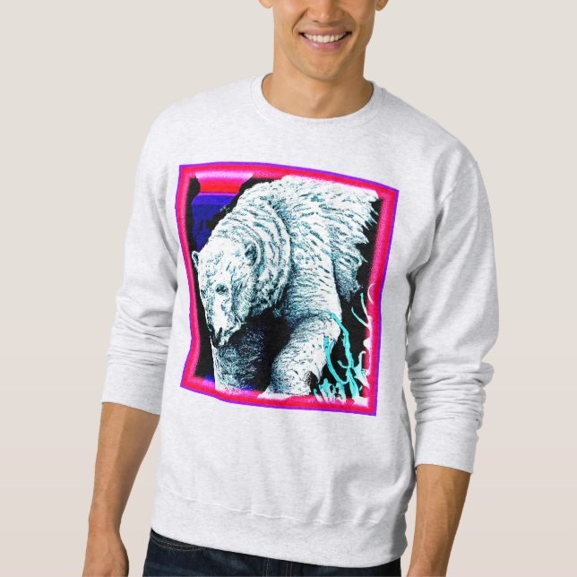 Sweatshirt Peinture étonnante d'un ours polaire. Commandez dè (Devant)