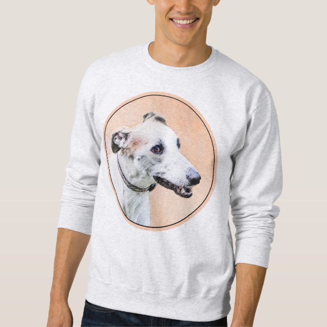 Sweatshirt Peinture Greyhound - Cute Original Chien Art (Devant)