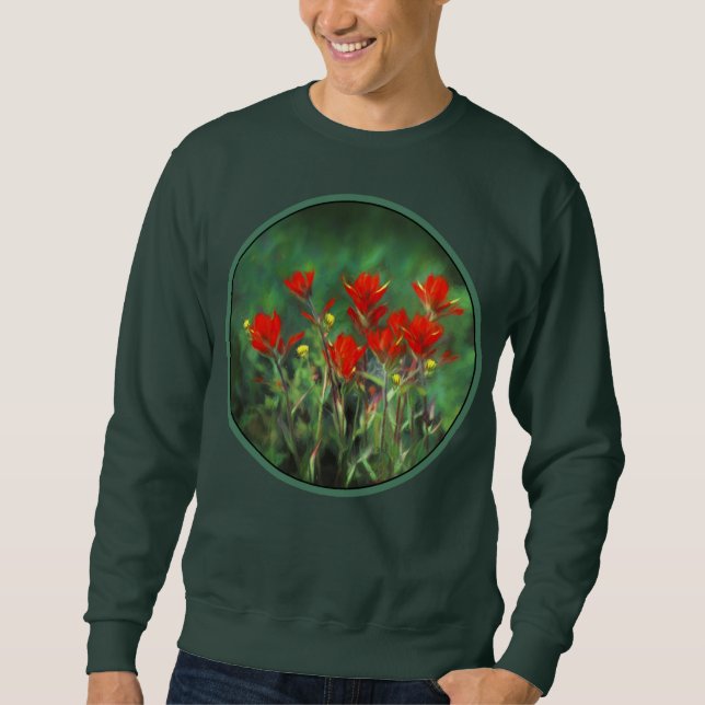 Sweatshirt Peinture indienne de pinceau - Art Fleur original (Devant)