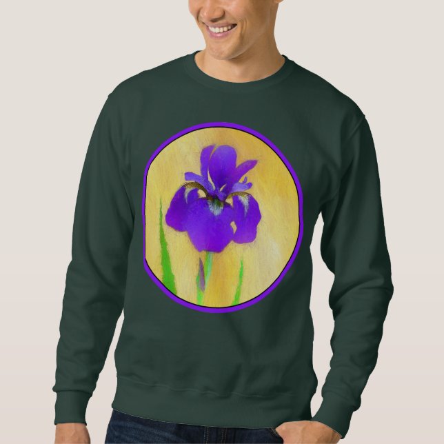 Sweatshirt Peinture Iris à pois pourpre - Chien original mign (Devant)