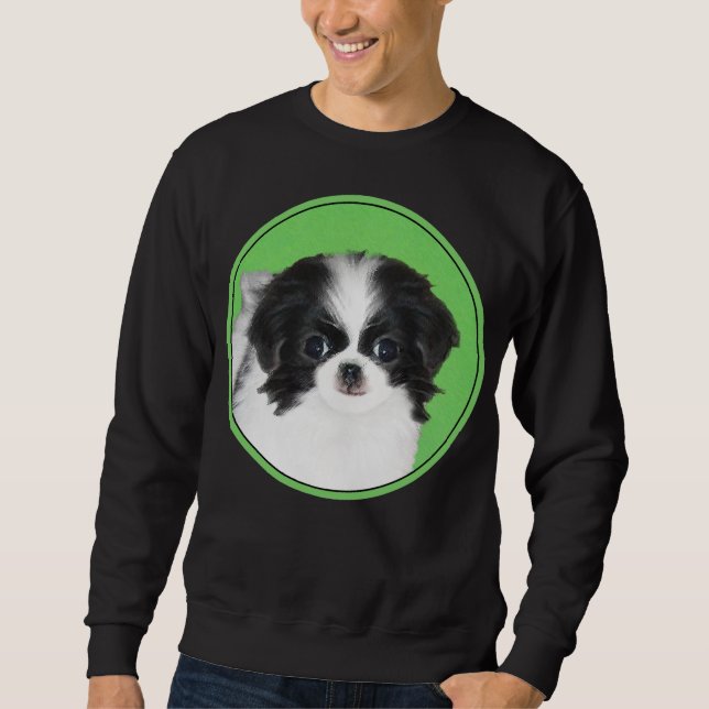 Sweatshirt Peinture japonaise de chiot - Art original de chie (Devant)