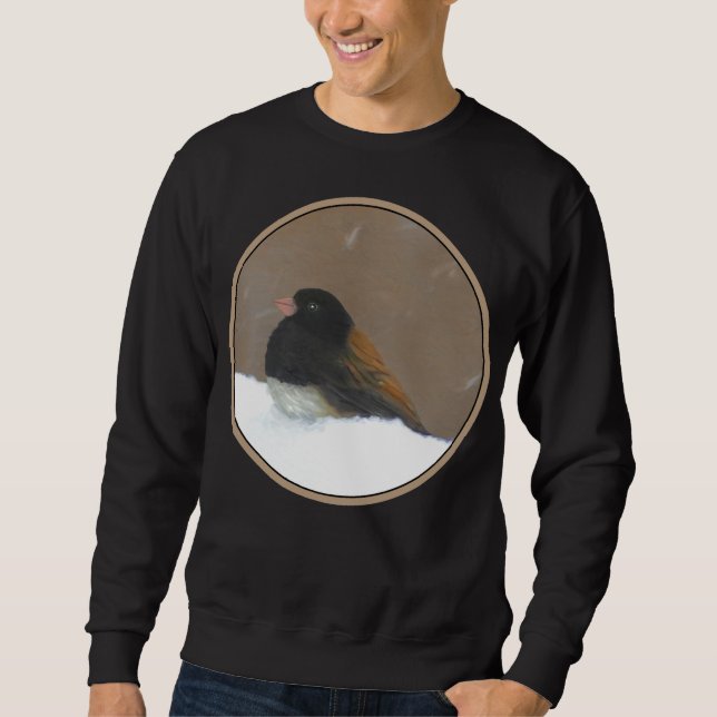 Sweatshirt Peinture Junco foncée - Art original pour oiseaux (Devant)