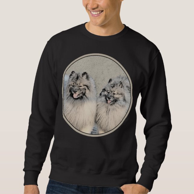 Sweatshirt Peinture Keeshond Brothers - Art Chien original (Devant)
