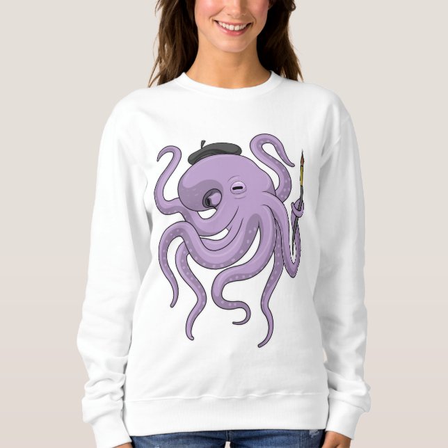 Sweatshirt Peinture Octopus Peinture brosse (Devant)