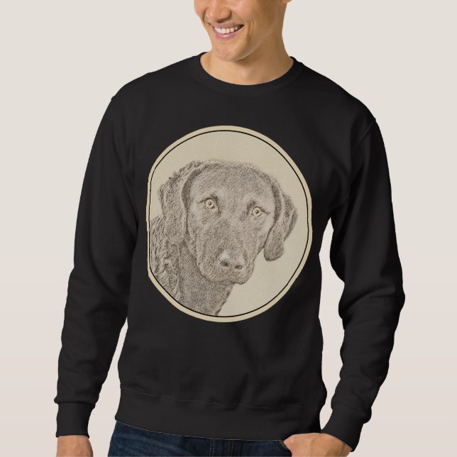 Sweatshirt Peinture originale de chien par Retriever de Chesa (Devant)