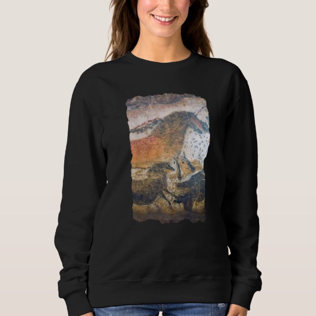 Sweatshirt Peinture rupestre  Chevaux préhistoriques dans la  (Devant)