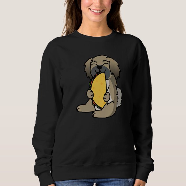 Sweatshirt Pekingese Eating A Taco Dog   (Devant)