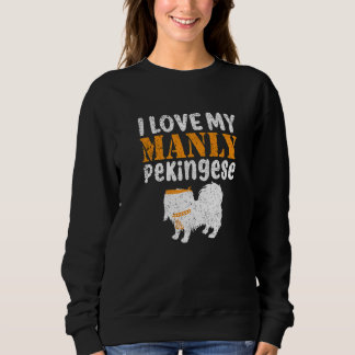 Sweatshirt Pekingese Manly Canine Animal Chien Chien Chien Ré