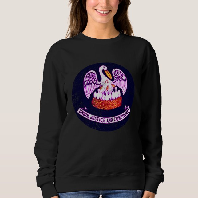 Sweatshirt Pelican Bayou State Bird Native Louisiana Flag (Devant)