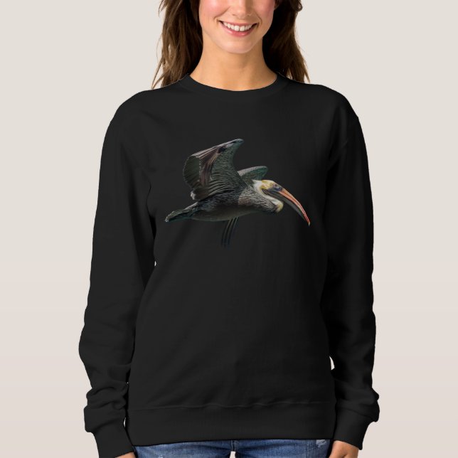 Sweatshirt Pelican Bird Flying Soaring Seabird Beach Nature L (Devant)