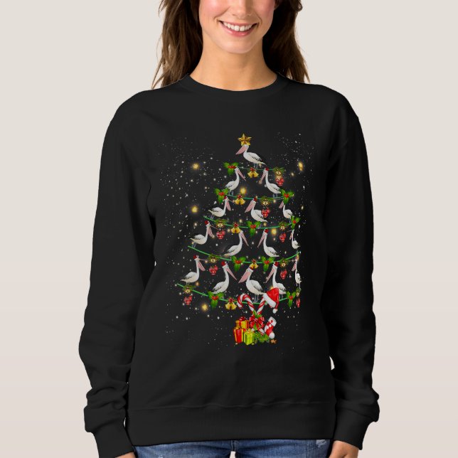Sweatshirt Pelican Bird Xmas Tree  Santa Hat Pelican Christma (Devant)