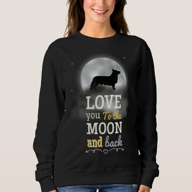 Sweatshirt Pembroke Welsh Corgi Aimer À La Lune (Devant)