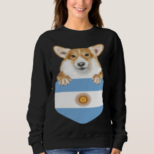Sweatshirt Pembroke Welsh Corgi au drapeau de l'Argentine dan