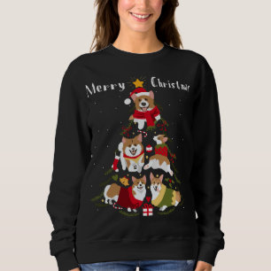 Sweatshirt Pembroke Welsh Corgi Noël Arbre Amoureux des chien