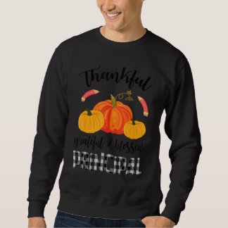 Sweatshirt Pencil Pumpkins Thanks Thankful Grateful & Blessed