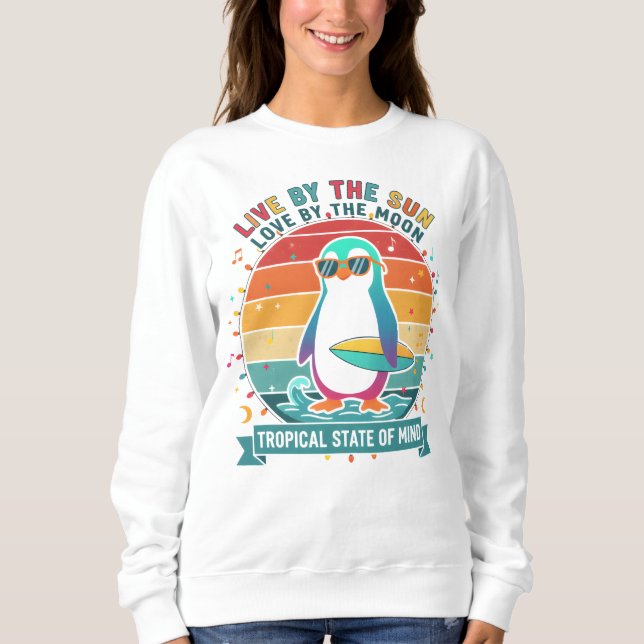 Sweatshirt Pengouin Surfeur Manches Longues (Devant)