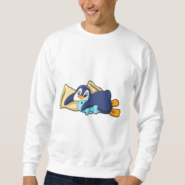 Sweatshirt Penguin au coucher avec Coussin (Devant)