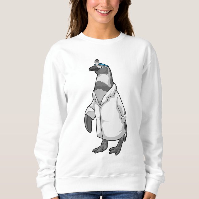 Sweatshirt Penguin comme docteur avec le manteau du docteur (Devant)