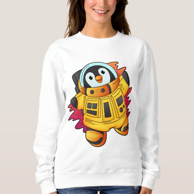 Sweatshirt Penguin en costume d'astronaute (Devant)