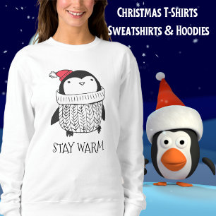 Sweatshirt Penguin, Noël, mignonne, dames