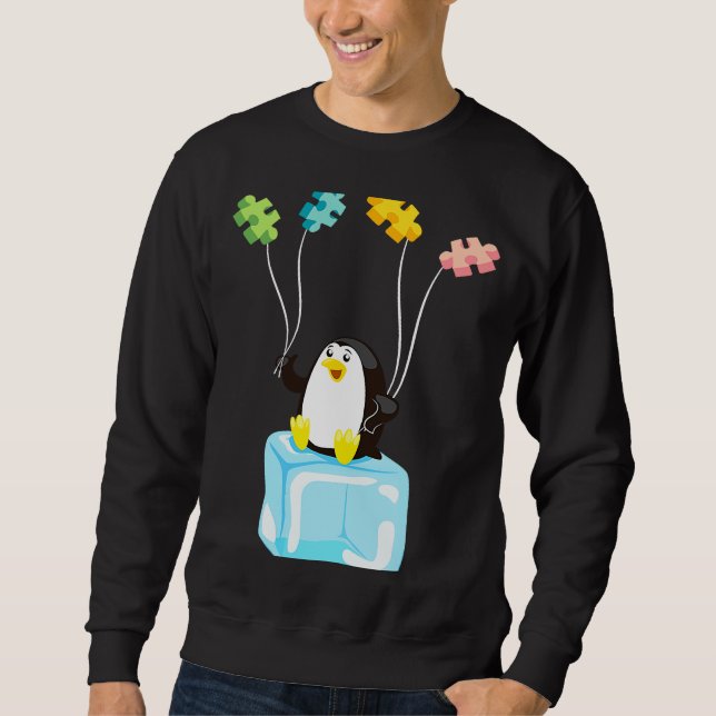 Sweatshirt Penguin Puzzles Ballons Sensibilisation sur l'auti (Devant)