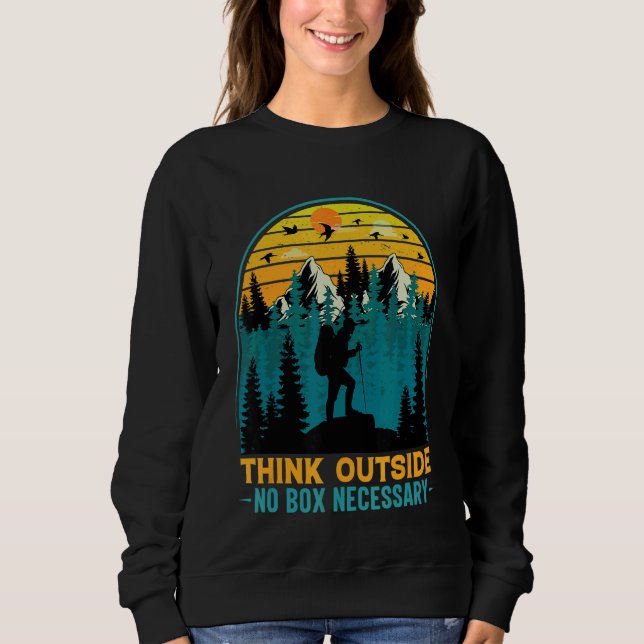 Sweatshirt Penser dehors Pas de case nécessaire Randonnée (Devant)
