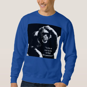 Sweatshirt Penser Monkey Pop Art Shakespeare Citation Hommes