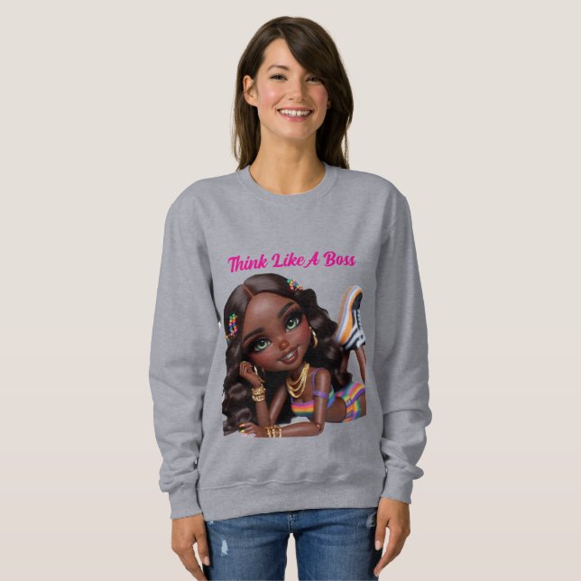 Sweatshirt Pensez comme un patron (Devant entier)