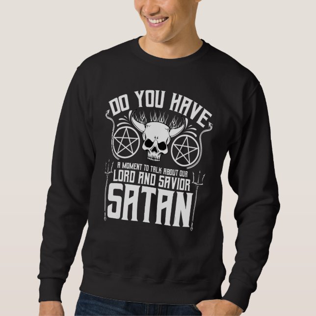 Sweatshirt Pentagram Satanique Lucifer Baphomet Witchcraft Oc (Devant)