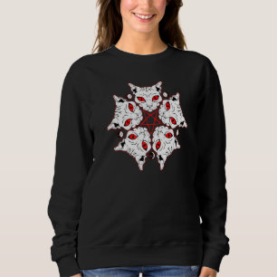 Sweatshirt Pentagramme Chat Kitten Wicca sorcière Occulte de