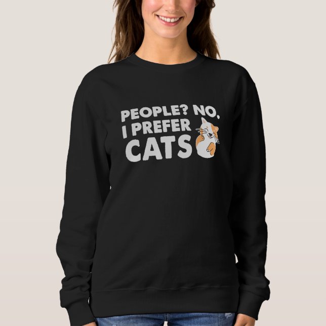 Sweatshirt Peopleno I Prefercats - Catsquotes (Devant)