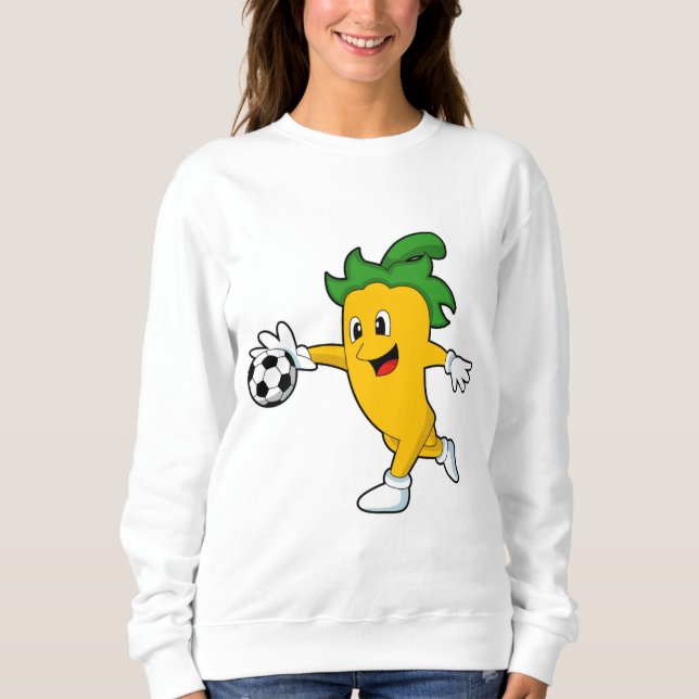 Sweatshirt Pepper Vegan comme joueur de football avec Soccer. (Devant)