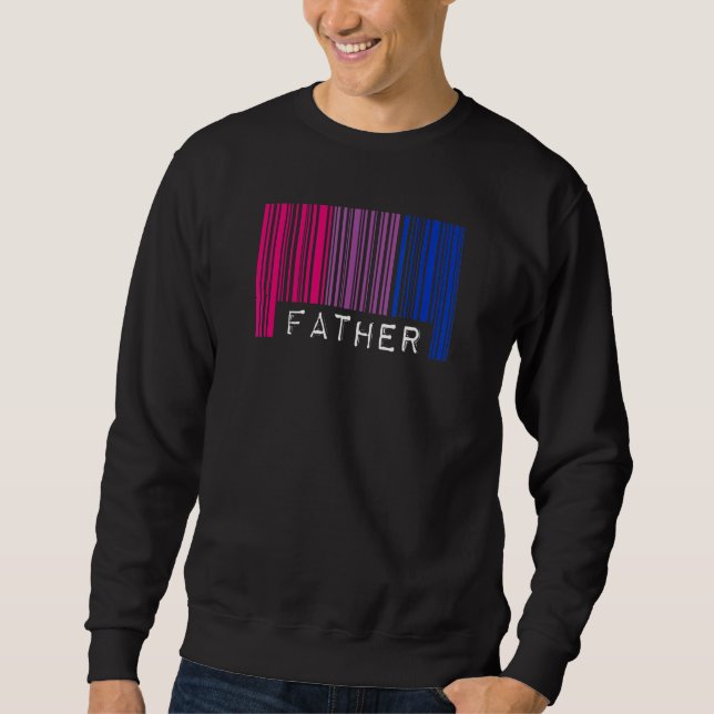 Sweatshirt Père Code Barre Bisexual Fierté Drapeau Faune esth (Devant)