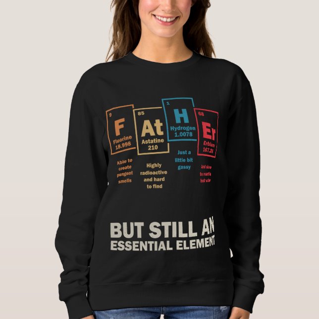 Sweatshirt Père Éléments de tableau périodique Science Chimie (Devant)