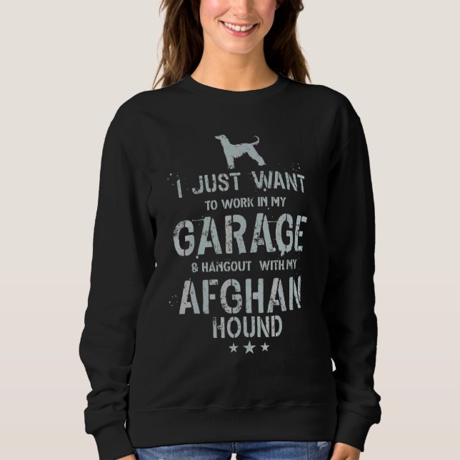 Sweatshirt Père Lévrier Afghan Garage Hommes Pendent (Devant)