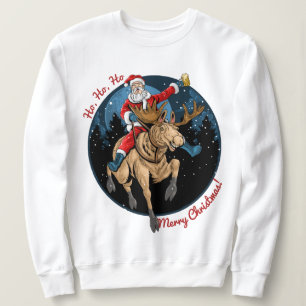Sweatshirt Père Noël À cheval Sur Une Oie
