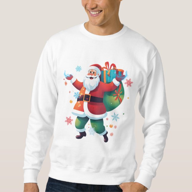 Sweatshirt Père Noël : Arrivée magique (Devant)