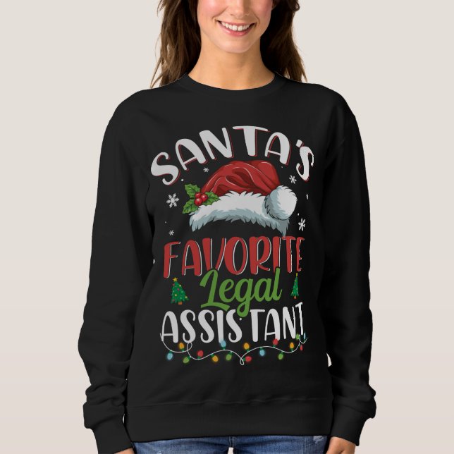 Sweatshirt Père Noël Assistant juridique préféré Noël Père No (Devant)