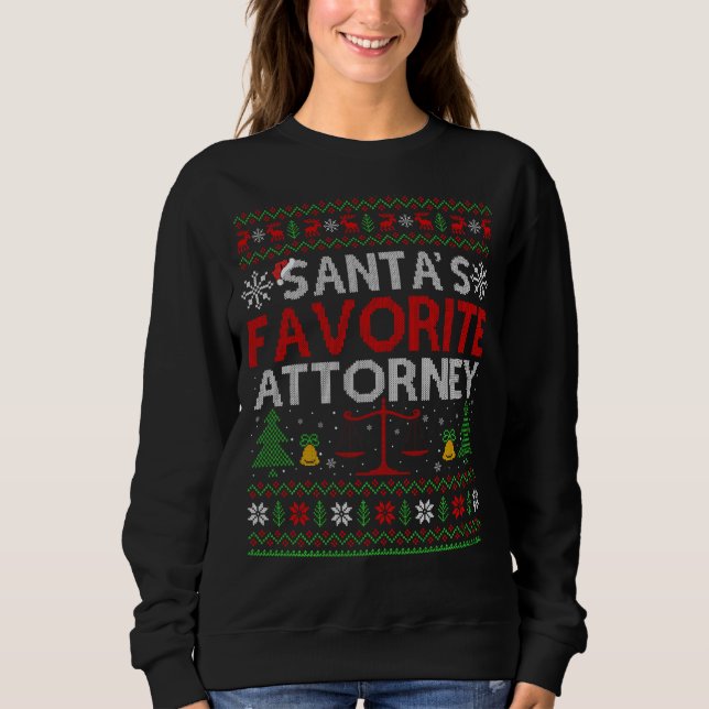 Sweatshirt Père Noël Avocat favori Xmas Aiguille Avocat Chris (Devant)