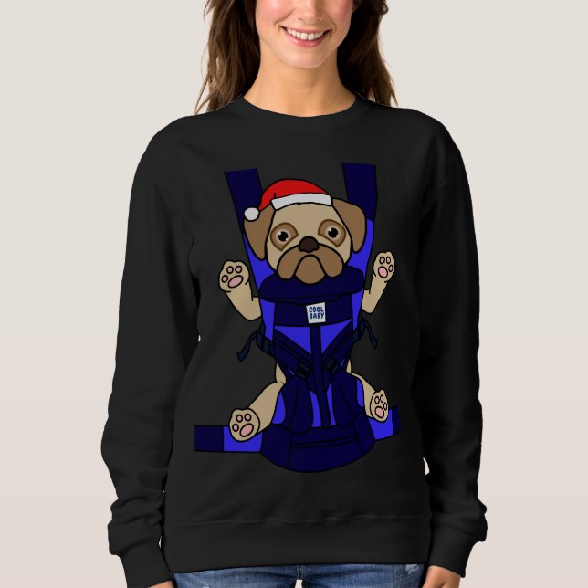 Sweatshirt Père Noël Baby Carlin drôle mignon chien maman pap (Devant)
