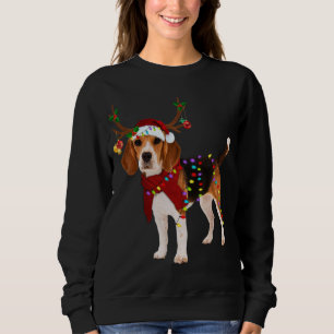 Sweatshirt Père Noël Beagle renne Noël clair