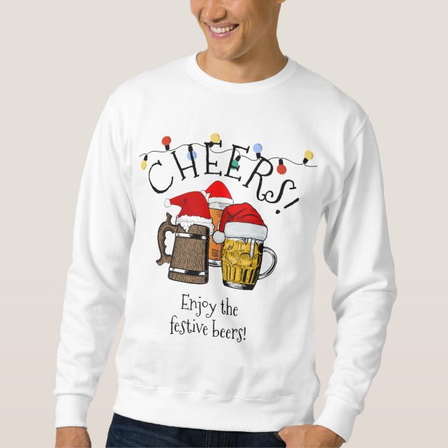Sweatshirt Père Noël Bière Noël Unisexe (Devant)