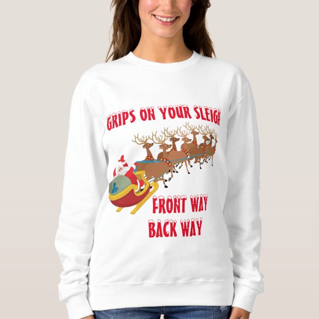 Sweatshirt Père Noël chandail de Noël de "une danse" (Devant)