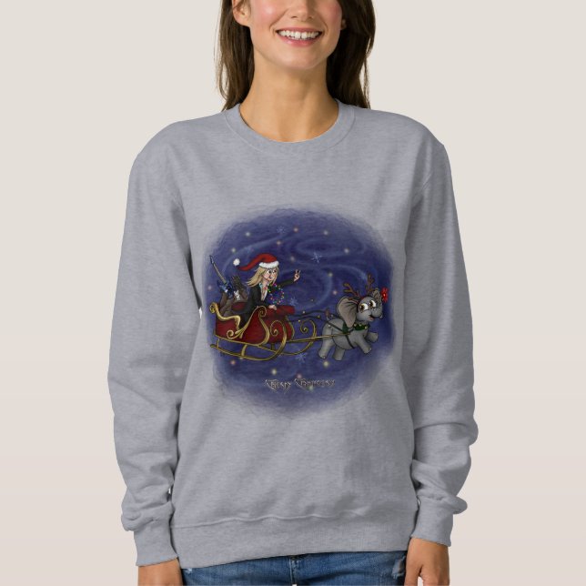 Sweatshirt père Noël Chris & Wilbur Sleigh Ride Femme (Devant)